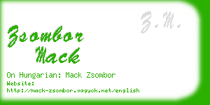 zsombor mack business card